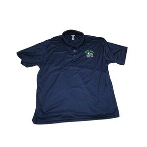 Notre Dame Fighting Irish Mens Sz 2XL XXL Blue Embroidered Performance Golf Polo